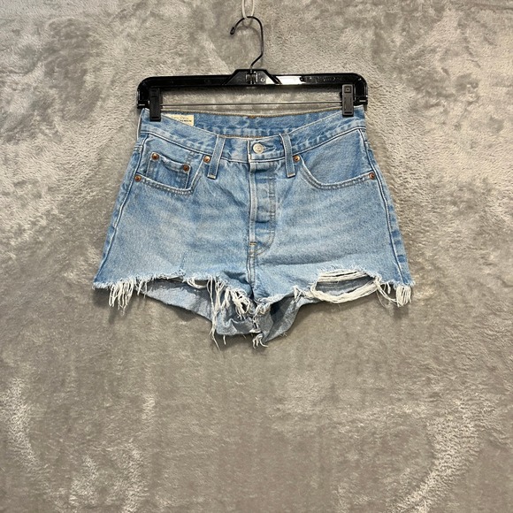 Levi's Pants - Levi's 501 Original Shorts Womens 25 Blue Denim High Waisted Distressed Cut Off
